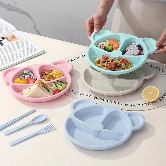 BPA Free Bear Baby Feeding Plate Set