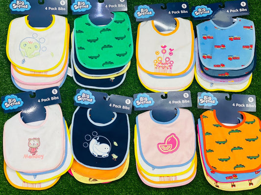 Baby Cotton Bibs (Random - Pack of 4&5)