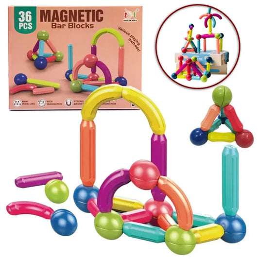 Magnet Bar Blocks | 36 Pcs Magnetic Sticks & Balls Building Toy