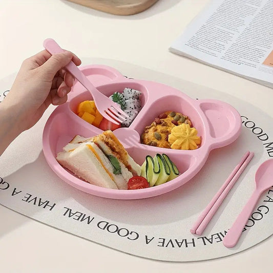 BPA Free Bear Baby Feeding Plate Set