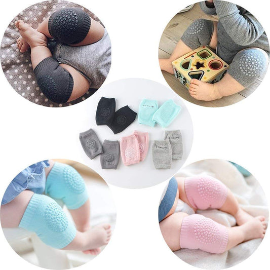 Baby Knee Pad - Pad for Crawling Anti-Slip Pad Stretchable Elastic Cotton Soft Comfortable Cap Elbow Safety Protector Pair (Multicolor)