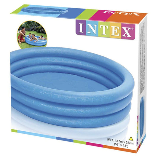 Intex - Crystal Blue Portable Kids Outdoor 3 Ring Inflatable Swimming Pool - 58426 - 5 ft