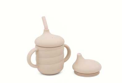 Silicone sippy cup / beaker - beige