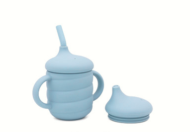 Silicone sippy / beaker cup - dusty blue