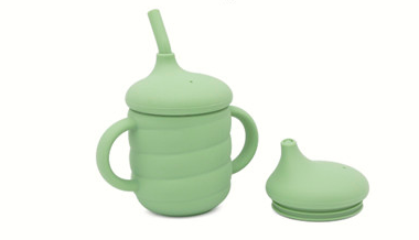 Silicone sippy / beaker cup - olive green