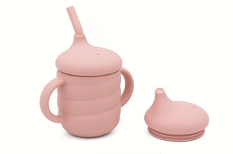 Silicone sippy / beaker cup - rose pink