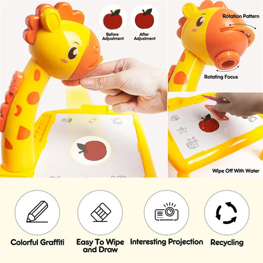 3 In 1 Kids Painting Drawing Activity Kit Projector Table