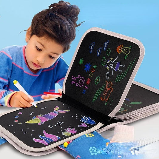 Erasable and Reusable Doodle Magic Book with 3 Markers & 2 Wipes